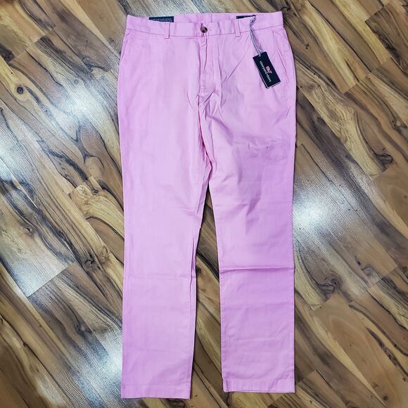 VINEYARD VINES Pants BREAKER Mens 36x34 Pink Chino Straight Casual Preppy - Picture 2 of 10